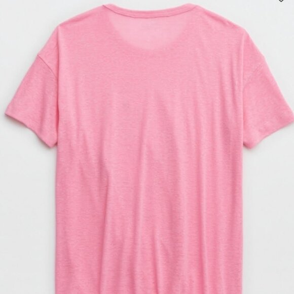 NEW - AERIE Pink Tropical Oversized Top - Sz L - Picture 4 of 6